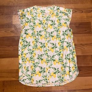 NWT Loft Sleeveless Blouse with Lemons